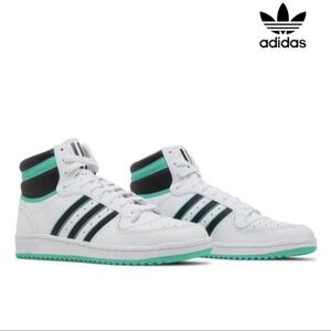 Men’s Size 12 Adidas Top Ten RB White Hi Res Green High Top Retro Sneakers